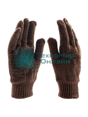 Перчатки трикотажные Сибртех двойные, полушерстяные, с ПВХ покрытием