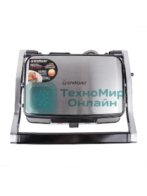 Гриль-пресс электрический Endever Grillmaster 220, серебристый/черный