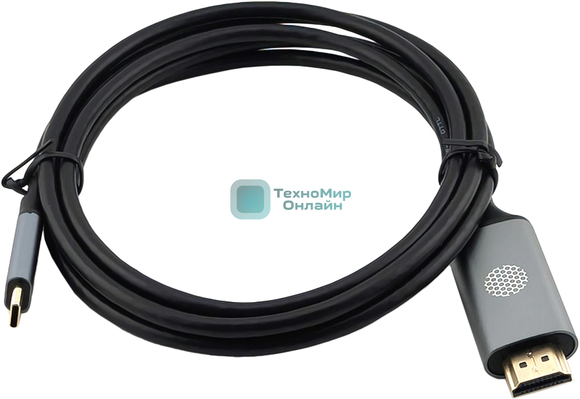 Кабель аудио-видео Cactus CS-USBC-HDMI-2-2 USB Type-C (m)/HDMI (m) 2м. позолоч.конт. черный