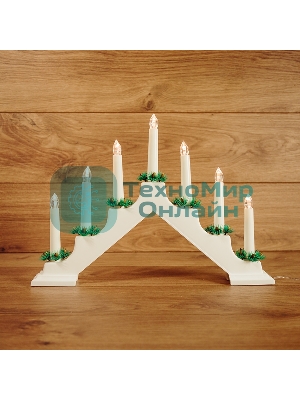 Новогодняя горка Neon-night 7 свечек, цвет корпуса: белый, цвет свечения: теплый белый