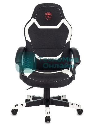 Кресло Zombie 10 черный/белый, экокожа, 120 кг, механизм качания