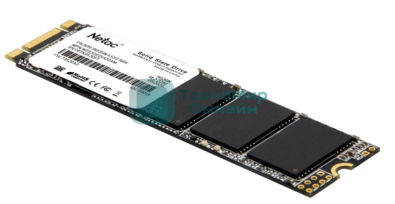 Накопитель SSD Netac N535N, 512Gb, M.2 2280, SATA-III, R/W 540/490