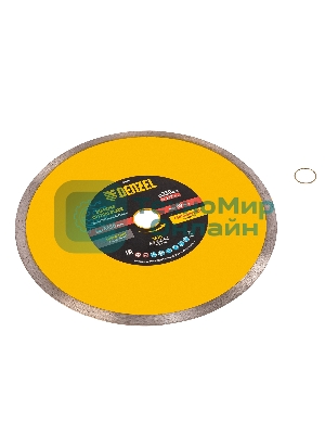 Диск алмазный отрезной Denzel 230 х 22,2 мм, сплошной, супертонкий, горячий пресс, мокрое резание