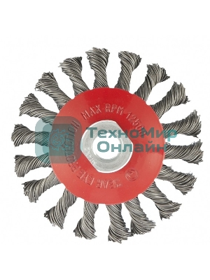 Щетка Matrix для УШМ, 115 мм, М14, Тарелка, крученая проволока 0,5 мм