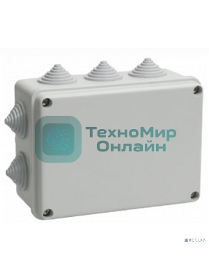 Коробка КМ41242 распаячная IEK UKO10-150-110-070-K41-55 для о/п 150х110х70 мм IP55 (RAL7035, 10 гермовводов)