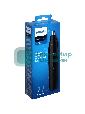 Триммер для носа Philips NT1620/15 роторный режущий элемент, водонепроницаемый корпус - пластик, цвет - черный, в комплекте батарейка АА