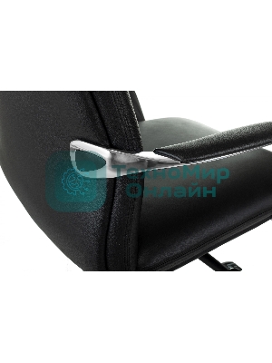 Кресло руководителя Бюрократ VEGA черный кожа крестов. алюминий