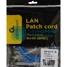 Патч-корд Premier PP12-3M/B 1000Gbит/с UTP 4 пары cat.5E CCA molded 3м синий RJ-45 (m)-RJ-45 (m)