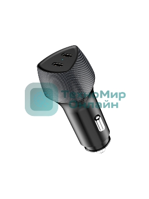 Автомобильное зарядное устройство с двумя портами Rexant (USB-C PD + USB-C PD) со световой индикацией, 40Вт, черное