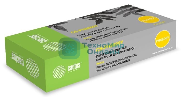 Картридж лазерный Cactus CS-PH6600Y (106R02235) желтый (6000 стр.) для Xerox Phaser 6600/WorkCentre 6605