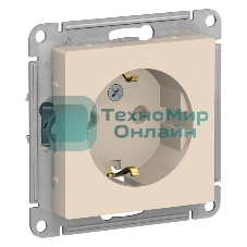 Механизм розетки 1-м СП AtlasDesign с заземл. защ. шторки 16А беж. SchE ATN000245