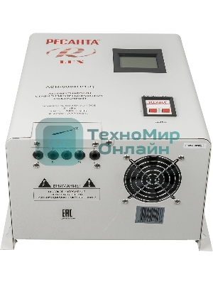 Стабилизатор напряжения Ресанта АСН-8 000 Н/1-Ц 63/6/17 Стабилизатор Lux 220В±8%, Габ. 305х190х360, Вес 15кг