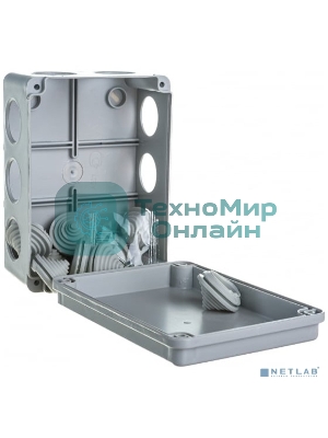 Коробка КМ41242 распаячная IEK UKO10-150-110-070-K41-55 для о/п 150х110х70 мм IP55 (RAL7035, 10 гермовводов)