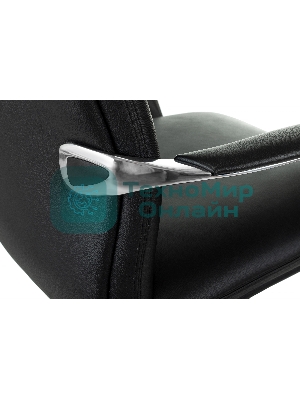 Кресло руководителя Бюрократ VEGA черный кожа крестов. алюминий