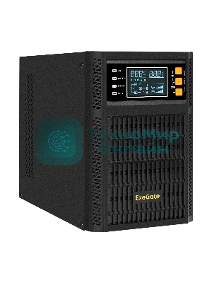 Источник бесперебойного питания On-line ExeGate PowerExpert TL-2000.LCD.AVR.3SH.USB.RS232.SNMP 2000VA/2000W, On-Line, PF=1, LCD, 3*Schuko, RS232, USB, SNMP-slot, встроенные батареи 12V 7.2Ah - 4шт, Tower, металлический корпус, черный