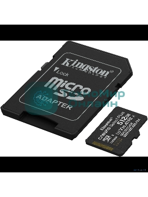 Флеш карта microSDXC 512Gb Kingston SDCS3/512Gb Canvas Select Plus + adapter
