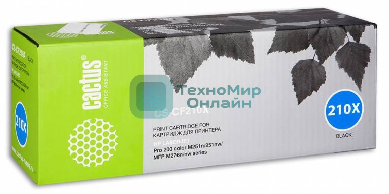 Картридж лазерный Cactus CS-CF210X черный (2400 стр.) для HP LaserJet Pro 200 M251/M276