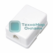 Рoзетка телефонная внешняя Rexant, 1 порт RJ-14(6P-4C), категория 3, (50 шт/уп)