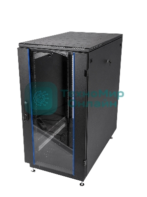 Шкаф телекоммуникационный напольный 18U (600x800) дверь стекло, черный (ШТК-М-18.6.8-1ААА-9005)