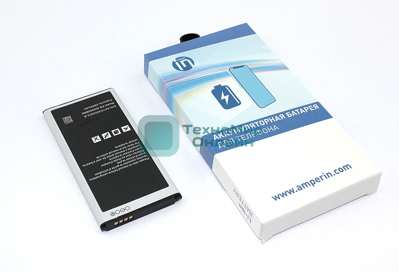 Аккумуляторная батарея Amperin для Samsung Galaxy S5 (EB-BG900BBE) 2800mAh