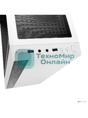 Компьютерный корпус Ginzzu A390 белый Window RGb подсветка 1хUSB 3.0, 2хUSB 2.0, AU