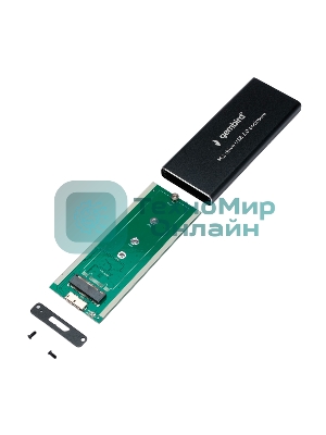 Внешний корпус Gembird EEM2-SATA-1 USB 3.0 для M2 SATA порт MicroB, металл, черный