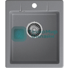 Мойка GRANFEST URBAN 242 1-чаша 420x490мм, монтаж: врезной, материал: кварц, темно-серый