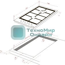Газовая варочная панель Monsher MGG 33 Blanc, газ, High-Tech, 30 см, автоматический электроподжиг, газ-контроль, форсунки под сжиженый газ, SABAF конфорки, чугунные решетки, белый