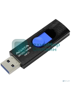 Флешка USB ADATA UV320 (AUV320-64G-RBKBL), 64Gb, USB 3.1, R/W 100/30, черный/синий