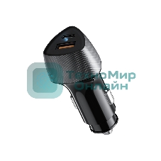 Автомобильное зарядное устройство c двумя портами Rexant (USB-A QC 3.0 + USB-C PD) cо световой индикацией, 20Вт, черное