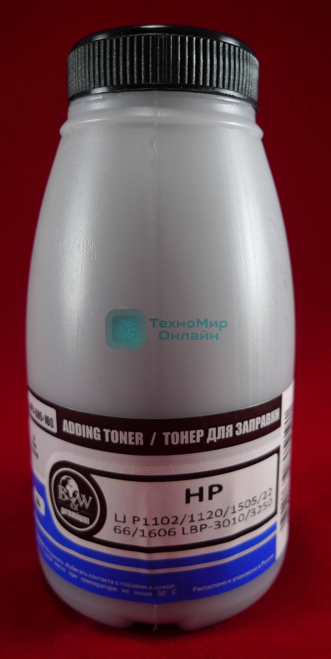 Тонер HP LJ P1102/1120/1505/22/66/1606 LBP-3010/3250 (фл.100г) B&W Premium фас России
