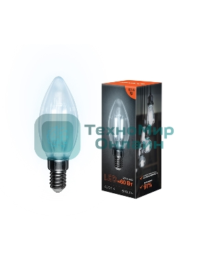 Лампа светодиодная филаментная Rexant Свеча CN35 7.5 Вт 600 Лм 4000K E14 прозрачная колба