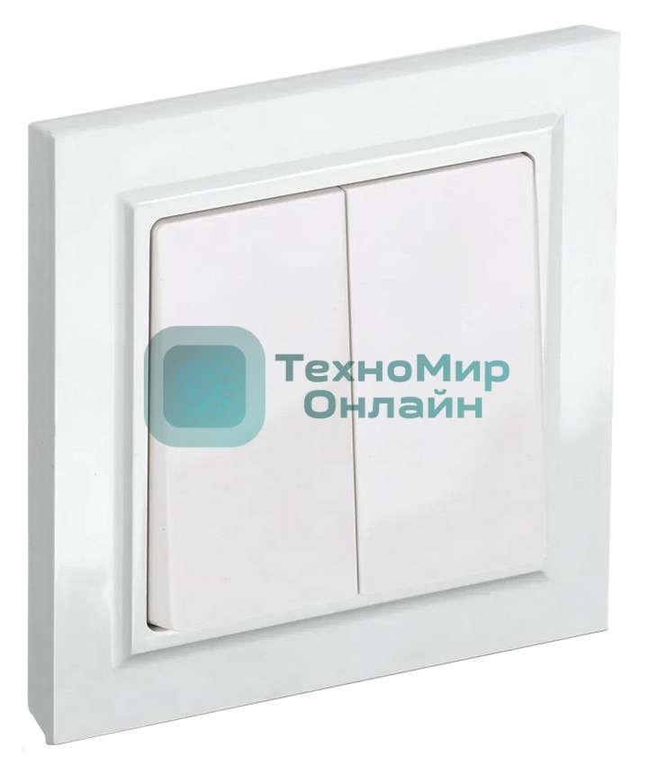 Выключатель 2-кл. IEK BRITE 10А в сб. ВСР10-2-0-БрБ белый