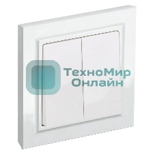 Выключатель 2-кл. IEK BRITE 10А в сб. ВСР10-2-0-БрБ белый