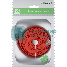Патч-корд GCR PROF плоский прямой 2.0m, UTP медь cat.6, красный, 30 AWG, ethernet high speed 10 Гбит/с, RJ45, T568B, GCR-52859