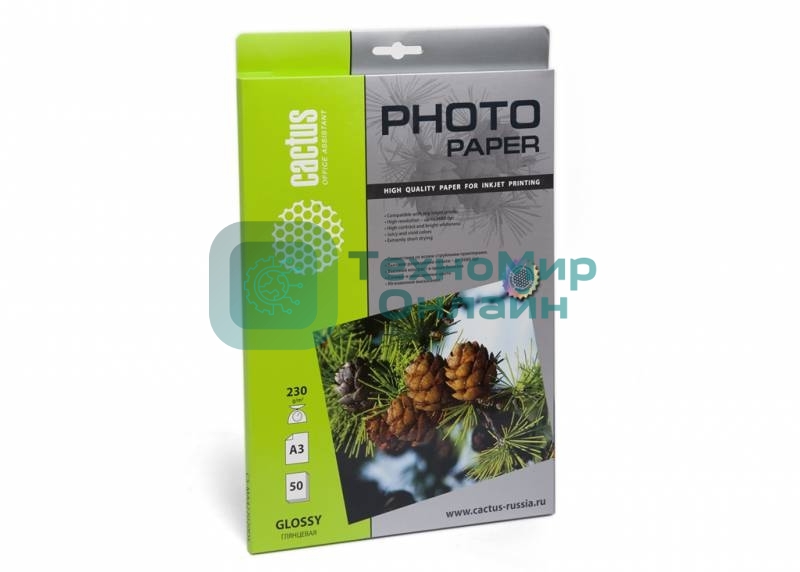Фотобумага Cactus CS-GA323050 глянцевая А3 230 г/м2 50 листов