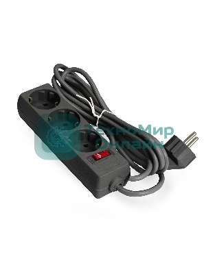 Сетевой фильтр ExeGate EX279352RUS EC-3-5B (3 розетки, 5 м, евровилка, черный)