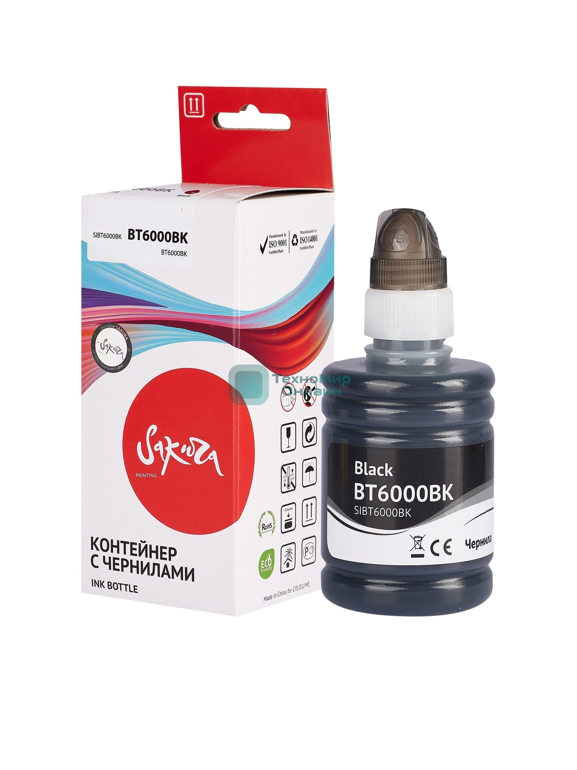 Чернила Sakura BT6000BK для Brother, черный, 7300 к., 140 мл.