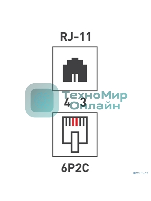 Розетка телефонная 1-м Proconnect RJ11 6P2C 03-0001-4