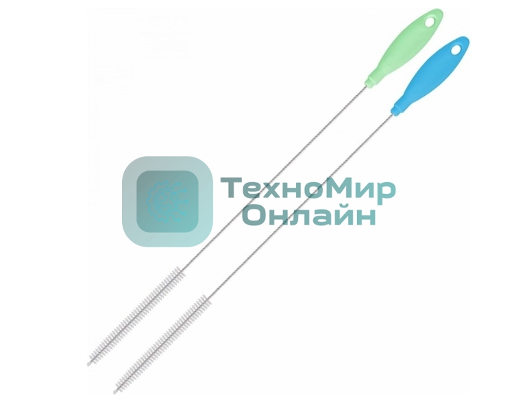 Щетка-ершик длинная для чистки трубки капучинатора, синий зеленый