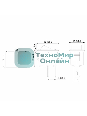 Выключатель клавишный Rexant 250V 3А (2с) ON-OFF белый Micro
