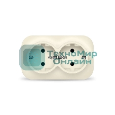 Розетка 2-м ОП 16А IP20 с заземл. сл. кость IONICH 1428