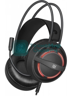 Гарнитура Defender Dexter RG чёрный, проводная, USB / 2 x mini jack 3.5 мм, подсветка
