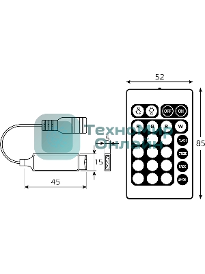 Контроллер RGB Gauss Basic для ленты LED 12V 72W 1/200