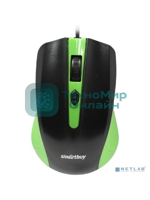 Мышь проводная Smartbuy ONE 352 зелено-черная SBM-352-GK