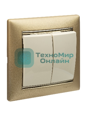 Выключатель Legrand 774305 Valena двухклавишный 10 AX(слоновая кость)