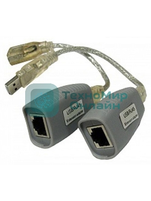 Удлинитель USB 1.1 интерфейса для клавиатуры и мыши по кабелю витой пары (CAT5/5e/6) до 100м, USB звуковые платы и т.д. до 70м