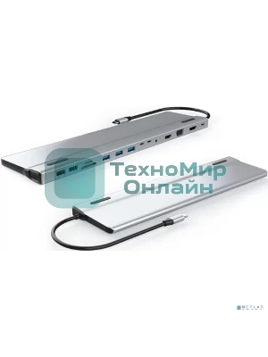 Адаптер VCOM TypeC -->3*USB3.0+2*USB2.0+VGA+RJ45+SD+TF+AUD+HDMI+DP+2*USB3.1 Data+PD