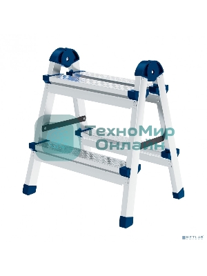 Стремянка Сибртех двухсторонняя 2 ст., сталь профиль, стальные ступени