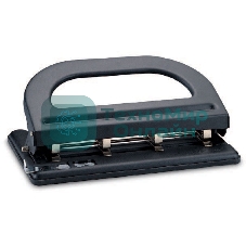 Дырокол Kw-Trio 09640, до 30 листов, черный, отверстий: 4, с линейкой